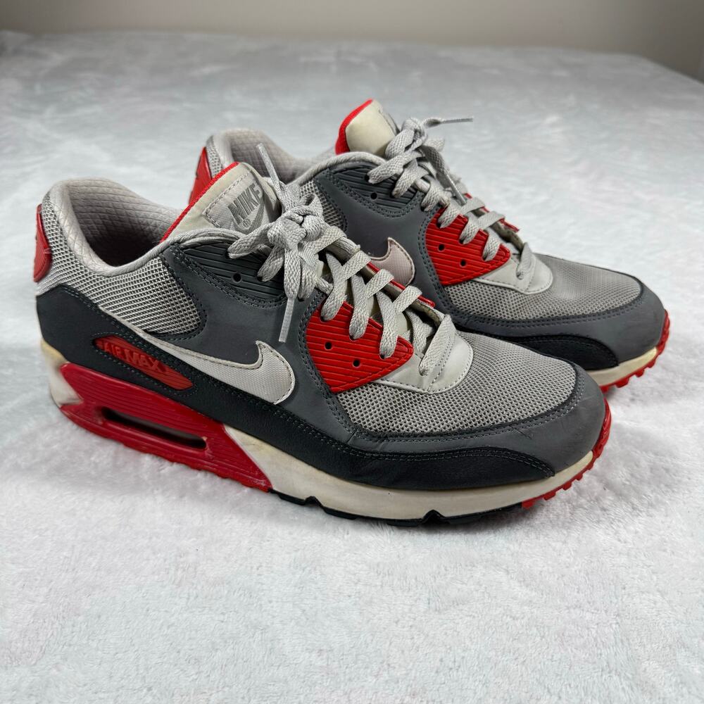 Nike Air Max 90 Essential Dusty Gray Men's Size 12 - PRM TAPE - 2013 Red Classic